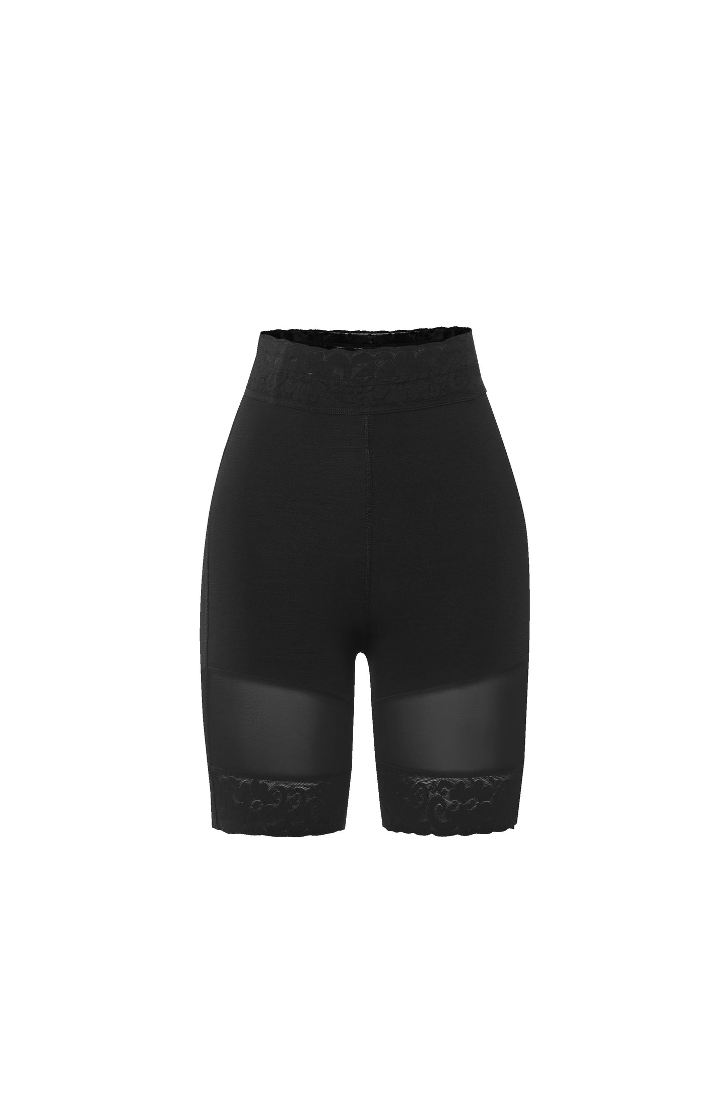 Butt lift High-Waisted Biker Shorts / Levanta cola negro pretina talle alto, media pierna