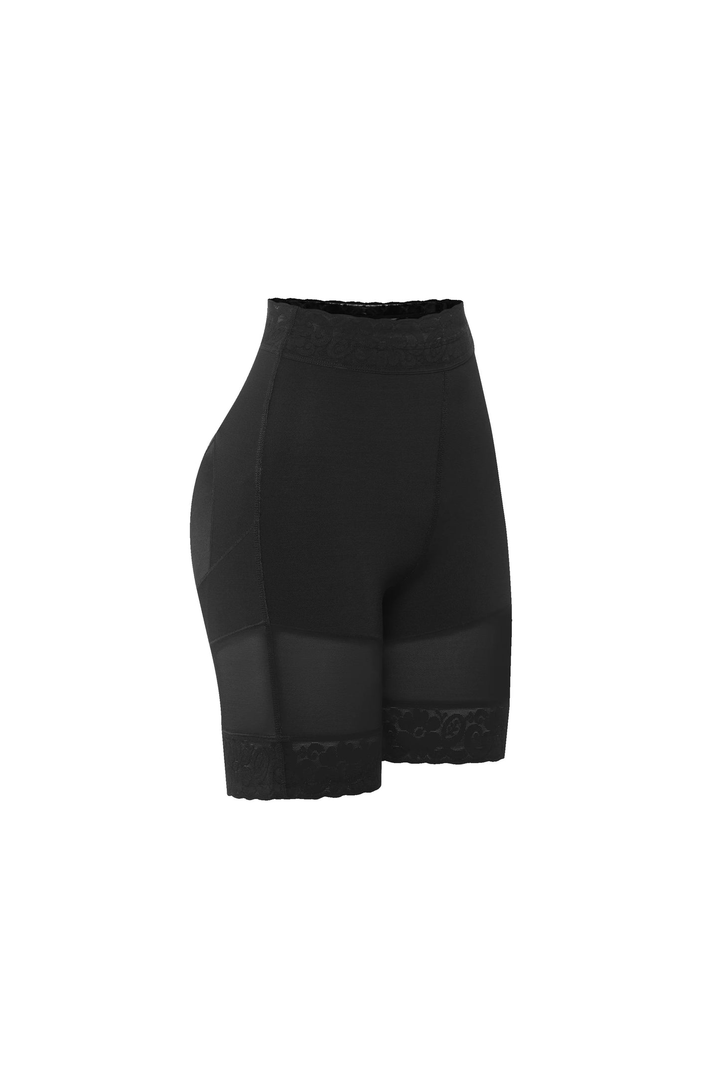 Butt lift High-Waisted Biker Shorts / Levanta cola negro pretina talle alto, media pierna