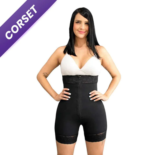 Firm compression and open bust shapewear.